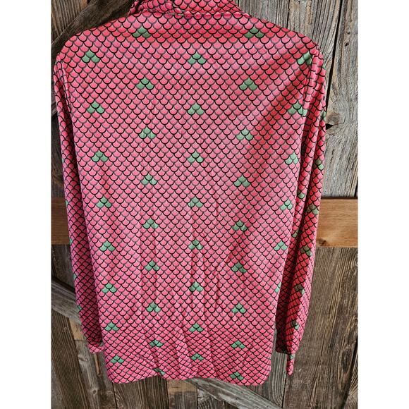 Vintage 90s mister reno of California rare retro neon pink green snakeskin top M - Picture 3 of 6